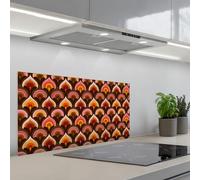 KitchenYeah© Crédence Cuisine À Coller 45x90 cm Protection Plaque De Cuisson Adhesif Plastique Rigide Dalle Murale Motif - Rétro - Coloré