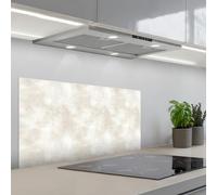 KitchenYeah© Crédence Cuisine À Coller 45x90 cm Protection Plaque De Cuisson Adhesif Plastique Rigide Dalle Murale Subtil - Texture - Beige