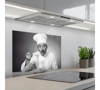 KitchenYeah© Crédence Cuisine À Coller 50x70 cm Protection Plaque De Cuisson Adhesif Plastique Rigide Dalle Murale Chef - Spaghetti - Pasta