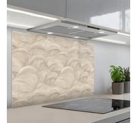 KitchenYeah© Crédence Cuisine À Coller 55x80 cm Protection Plaque De Cuisson Adhesif Plastique Rigide Dalle Murale Arches - Motif - Beige