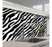 KitchenYeah© Crédence Cuisine À Coller 60x100 cm Protection Plaque De Cuisson Adhesif Plastique Rigide Dalle Murale Animaux - Zèbre - Design