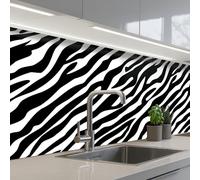 KitchenYeah© Crédence Cuisine À Coller 60x150 cm Protection Plaque De Cuisson Adhesif Plastique Rigide Dalle Murale Animaux - Zèbre - Design
