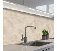 KitchenYeah© Crédence Cuisine À Coller 60x150 cm Protection Plaque De Cuisson Adhesif Plastique Rigide Dalle Murale Texture - Speckles - Beige