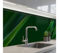 KitchenYeah© Crédence Cuisine À Coller 60x300 cm Protection Plaque De Cuisson Adhesif Plastique Rigide Dalle Murale Nature - Herbe - Vert Foncé