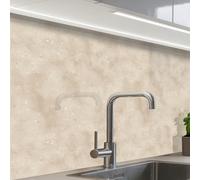 KitchenYeah© Crédence Cuisine À Coller 60x80 cm Protection Plaque De Cuisson Adhesif Plastique Rigide Dalle Murale Texture - Speckles - Beige