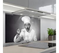 KitchenYeah© Crédence Cuisine À Coller 60x90 cm Protection Plaque De Cuisson Adhesif Plastique Rigide Dalle Murale Chef - Spaghetti - Pasta