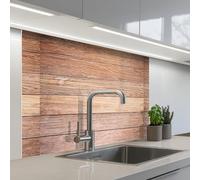 KitchenYeah© Crédence Cuisine À Coller 80x100 cm Protection Plaque De Cuisson Adhesif Plastique Rigide Dalle Murale Chêne - Planches - Motifs