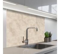KitchenYeah© Crédence Cuisine À Coller 80x100 cm Protection Plaque De Cuisson Adhesif Plastique Rigide Dalle Murale Texture - Speckles - Beige