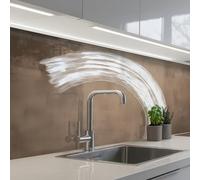 KitchenYeah© Crédence Cuisine À Coller 80x150 cm Protection Plaque De Cuisson Adhesif Plastique Rigide Dalle Murale Peinture - Marron - Japandi