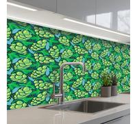 KitchenYeah© Crédence Cuisine À Coller 80x200 cm Protection Plaque De Cuisson Adhesif Plastique Rigide Dalle Murale Raisins - Grappe - Vert