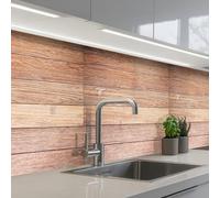 KitchenYeah© Crédence Cuisine À Coller 80x250 cm Protection Plaque De Cuisson Adhesif Plastique Rigide Dalle Murale Chêne - Planches - Motifs