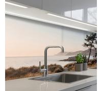 KitchenYeah© Crédence Cuisine À Coller 80x250 cm Protection Plaque De Cuisson Adhesif Plastique Rigide Dalle Murale Paysage - Littoral - Dunes