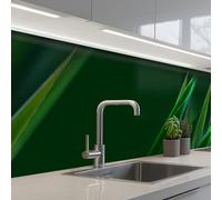 KitchenYeah© Crédence Cuisine À Coller 80x500 cm Protection Plaque De Cuisson Adhesif Plastique Rigide Dalle Murale Nature - Herbe - Vert Foncé