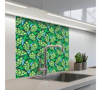 KitchenYeah© Crédence Cuisine À Coller 80x80 cm Protection Plaque De Cuisson Adhesif Plastique Rigide Dalle Murale Raisins - Grappe - Vert