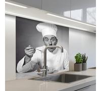 KitchenYeah© Crédence Cuisine À Coller 80x80 cm Protection Plaque De Cuisson Adhesif Plastique Rigide Dalle Murale Chef - Spaghetti - Pasta