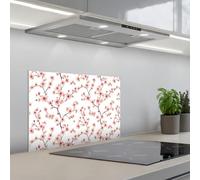 KitchenYeah© Credence Cuisine Adhesive 40x60 cm Protege Mur Revetement Mural Adhesif Parement Interieur À Coller Plaque Plastique Rigide Fleur de cerisier - Branches - Rose