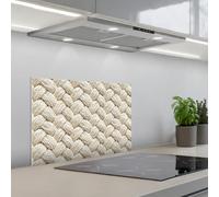 KitchenYeah© Credence Cuisine Adhesive 40x60 cm Protege Mur Revetement Mural Adhesif Parement Interieur À Coller Plaque Plastique Rigide Corde - Tricotée - Beige