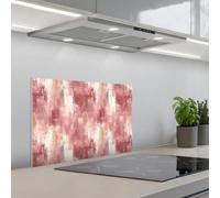 KitchenYeah© Credence Cuisine Adhesive 40x60 cm Protege Mur Revetement Mural Adhesif Parement Interieur À Coller Plaque Plastique Rigide Brosses à rayures - Usées - Rose