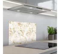 KitchenYeah© Credence Cuisine Adhesive 40x60 cm Protege Mur Revetement Mural Adhesif Parement Interieur À Coller Plaque Plastique Rigide Or - Léger - Grain - Marbre