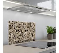 KitchenYeah© Credence Cuisine Adhesive 40x60 cm Protege Mur Revetement Mural Adhesif Parement Interieur À Coller Plaque Plastique Rigide Girafe - Zèbre - Motif - Marron
