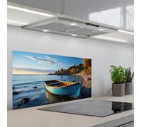 KitchenYeah© Credence Cuisine Adhesive 45x90 cm Protege Mur Revetement Mural Adhesif Parement Interieur À Coller Plaque Plastique Rigide Bateau - Lac - Nature - Maritime - Eau