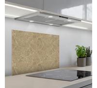 KitchenYeah© Credence Cuisine Adhesive 50x70 cm Protege Mur Revetement Mural Adhesif Parement Interieur À Coller Plaque Plastique Rigide Beige - Marbre - Veines blanches