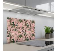 KitchenYeah© Credence Cuisine Adhesive 50x70 cm Protege Mur Revetement Mural Adhesif Parement Interieur À Coller Plaque Plastique Rigide Pivoines - Botanique - Oiseau