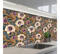 KitchenYeah© Credence Cuisine Adhesive 60x200 cm Protege Mur Revetement Mural Adhesif Parement Interieur À Coller Plaque Plastique Rigide Floral - Nature morte - Coloré