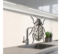 KitchenYeah© Credence Cuisine Adhesive 60x200 cm Protege Mur Revetement Mural Adhesif Parement Interieur À Coller Plaque Plastique Rigide Coccinelle - Insecte - Vintage