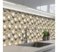 KitchenYeah© Credence Cuisine Adhesive 60x350 cm Protege Mur Revetement Mural Adhesif Parement Interieur À Coller Plaque Plastique Rigide Coquillages - Sable - Maritime