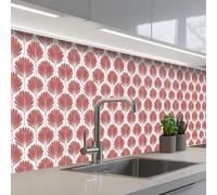 KitchenYeah© Credence Cuisine Adhesive 60x350 cm Protege Mur Revetement Mural Adhesif Parement Interieur À Coller Plaque Plastique Rigide Eventail - Motif - Terra