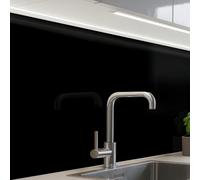 KitchenYeah© Credence Cuisine Adhesive 60x80 cm Protege Mur Revetement Mural Adhesif Parement Interieur À Coller Plaque Plastique Rigide Noir - Uni - Couleur