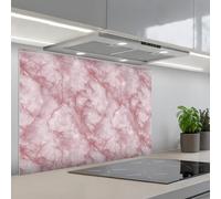 KitchenYeah© Credence Cuisine Adhesive 60x90 cm Protege Mur Revetement Mural Adhesif Parement Interieur À Coller Plaque Plastique Rigide Rose - Marbre de quartz - Veines