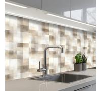 KitchenYeah© Credence Cuisine Adhesive 80x200 cm Protege Mur Revetement Mural Adhesif Parement Interieur À Coller Plaque Plastique Rigide Texture - Lin - Beige