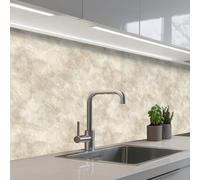 KitchenYeah© Credence Cuisine Adhesive 80x200 cm Protege Mur Revetement Mural Adhesif Parement Interieur À Coller Plaque Plastique Rigide Beige - Structure en relief - Pierre naturelle