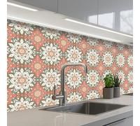 KitchenYeah© Credence Cuisine Adhesive 80x250 cm Protege Mur Revetement Mural Adhesif Parement Interieur À Coller Plaque Plastique Rigide Vintage - Fleurs - Mandala - Motifs