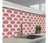 KitchenYeah© Credence Cuisine Adhesive 80x300 cm Protege Mur Revetement Mural Adhesif Parement Interieur À Coller Plaque Plastique Rigide Eventail - Motif - Terra