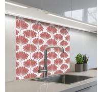 KitchenYeah© Credence Cuisine Adhesive 80x80 cm Protege Mur Revetement Mural Adhesif Parement Interieur À Coller Plaque Plastique Rigide Eventail - Motif - Terra