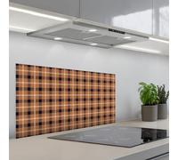 KitchenYeah© Credence Cuisine Sur Mesure 45x90 cm Plaque Adhesive Murale Panneau Decoratif Interieur Peel And Stick Mural Protection Mur Plaid - Patroon - Vierkant - Bruin