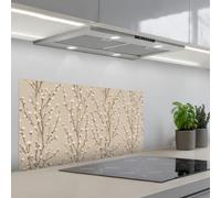 KitchenYeah© Credence Cuisine Sur Mesure 45x90 cm Plaque Adhesive Murale Panneau Decoratif Interieur Peel And Stick Mural Protection Mur Coton - Nature - Taupe