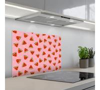 KitchenYeah© Credence Cuisine Sur Mesure 50x70 cm Plaque Adhesive Murale Panneau Decoratif Interieur Peel And Stick Mural Protection Mur Rose - Pastèque - Jaune - Pois