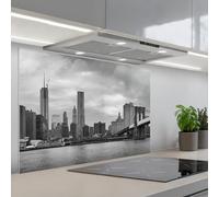 KitchenYeah© Credence Cuisine Sur Mesure 55x80 cm Plaque Adhesive Murale Panneau Decoratif Interieur Peel And Stick Mural Protection Mur Skyline - Pont - Bâtiments - Incolore