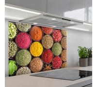 KitchenYeah© Credence Cuisine Sur Mesure 55x80 cm Plaque Adhesive Murale Panneau Decoratif Interieur Peel And Stick Mural Protection Mur Herbes - Coupelles - Coloré - Texture