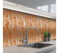 KitchenYeah© Credence Cuisine Sur Mesure 60x150 cm Plaque Adhesive Murale Panneau Decoratif Interieur Peel And Stick Mural Protection Mur Métal - Gris - Orange - Rouille