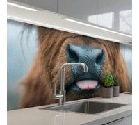 KitchenYeah© Credence Cuisine Sur Mesure 60x200 cm Plaque Adhesive Murale Panneau Decoratif Interieur Peel And Stick Mural Protection Mur Highlander écossais - Nez - Marron