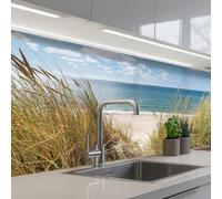 KitchenYeah© Credence Cuisine Sur Mesure 60x200 cm Plaque Adhesive Murale Panneau Decoratif Interieur Peel And Stick Mural Protection Mur Dune - Herbe - Mer - Plage