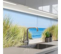 KitchenYeah© Credence Cuisine Sur Mesure 60x250 cm Plaque Adhesive Murale Panneau Decoratif Interieur Peel And Stick Mural Protection Mur Plage - Sentier - Été - Mer des Wadden