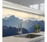 KitchenYeah© Credence Cuisine Sur Mesure 60x250 cm Plaque Adhesive Murale Panneau Decoratif Interieur Peel And Stick Mural Protection Mur Paysage - Montagnes - Vert - Nature