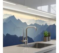 KitchenYeah© Credence Cuisine Sur Mesure 60x300 cm Plaque Adhesive Murale Panneau Decoratif Interieur Peel And Stick Mural Protection Mur Paysage - Montagnes - Vert - Nature
