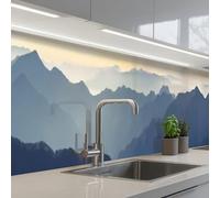 KitchenYeah© Credence Cuisine Sur Mesure 60x350 cm Plaque Adhesive Murale Panneau Decoratif Interieur Peel And Stick Mural Protection Mur Paysage - Montagnes - Vert - Nature